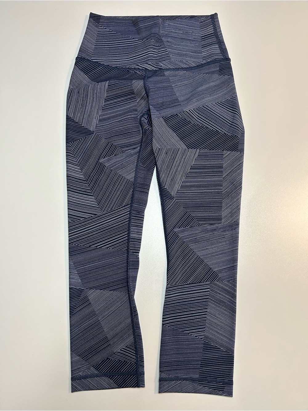 Lululemon Wunder Under Crop High Rise Leggings Etch Hail Midnight Navy